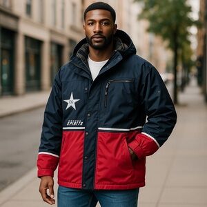 vintage bogner sports ski jacket men size 40 dark navy red polyester